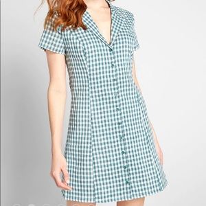ModCloth Daytime Dynamo Shirt Dress size 10 Green